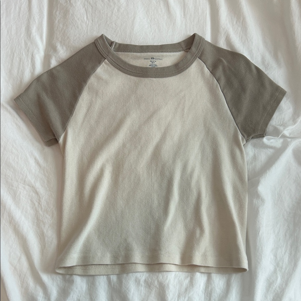 brandy melville cream and tan/ brown crop